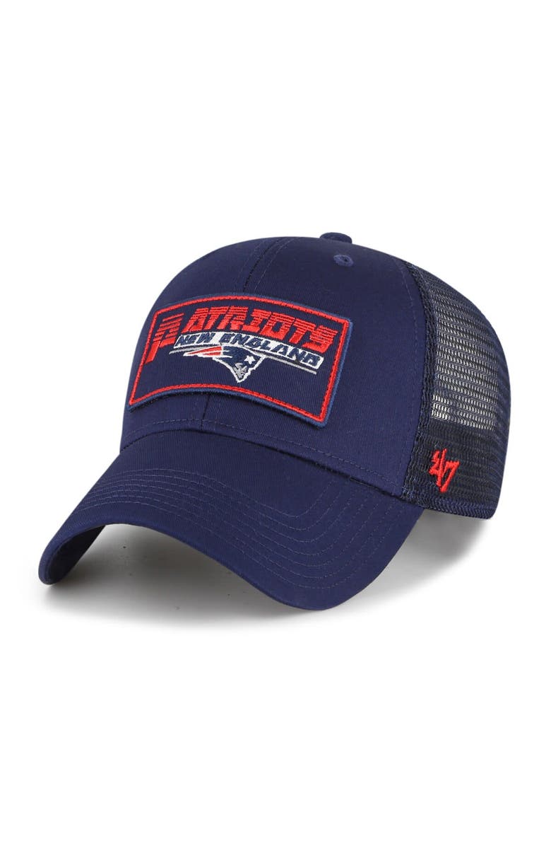 '47 Youth '47 Navy New England Patriots Levee MVP Trucker Adjustable Hat, Main, color, Navy