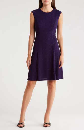 Connected Apparel Glitter Fit & Flare Cocktail Dress