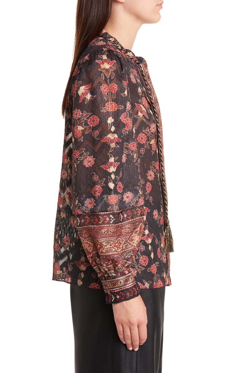 KOBI HALPERIN Laurena Floral Metallic Blouse, Alternate, color,