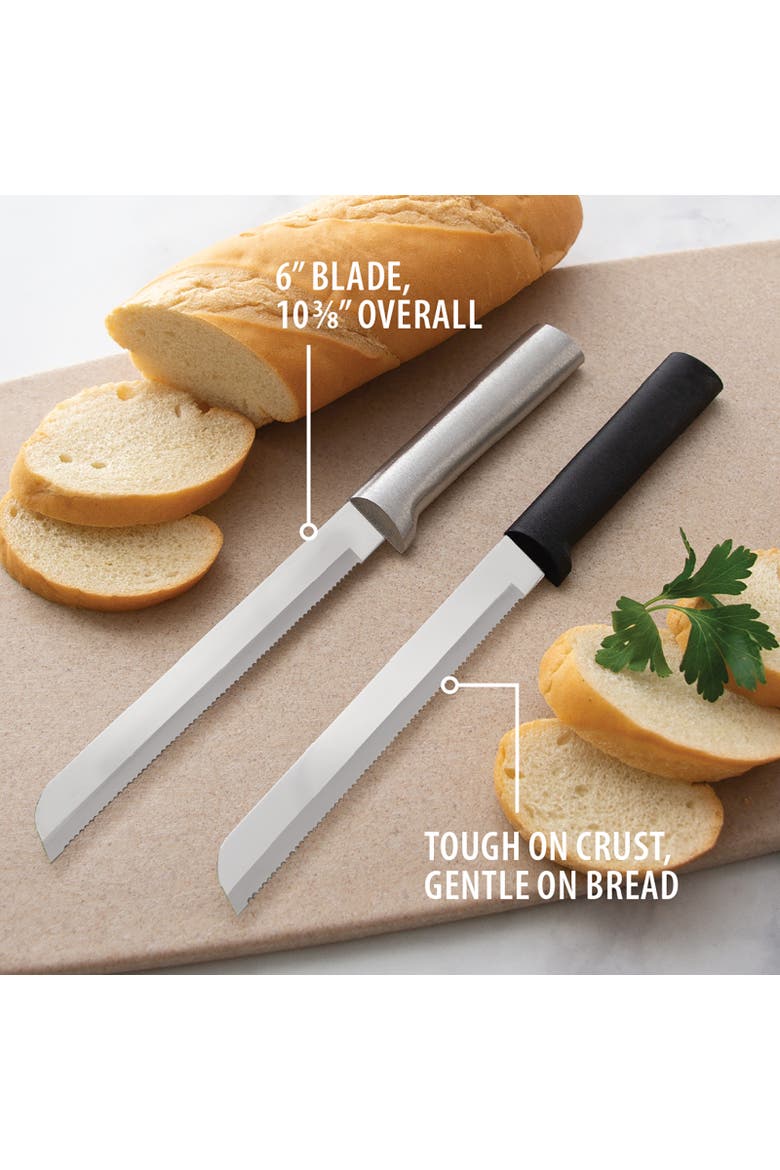 Cutlery 6-Inch Bread Knife Stainless Steel Serrated Blade, Alternate, color, Black