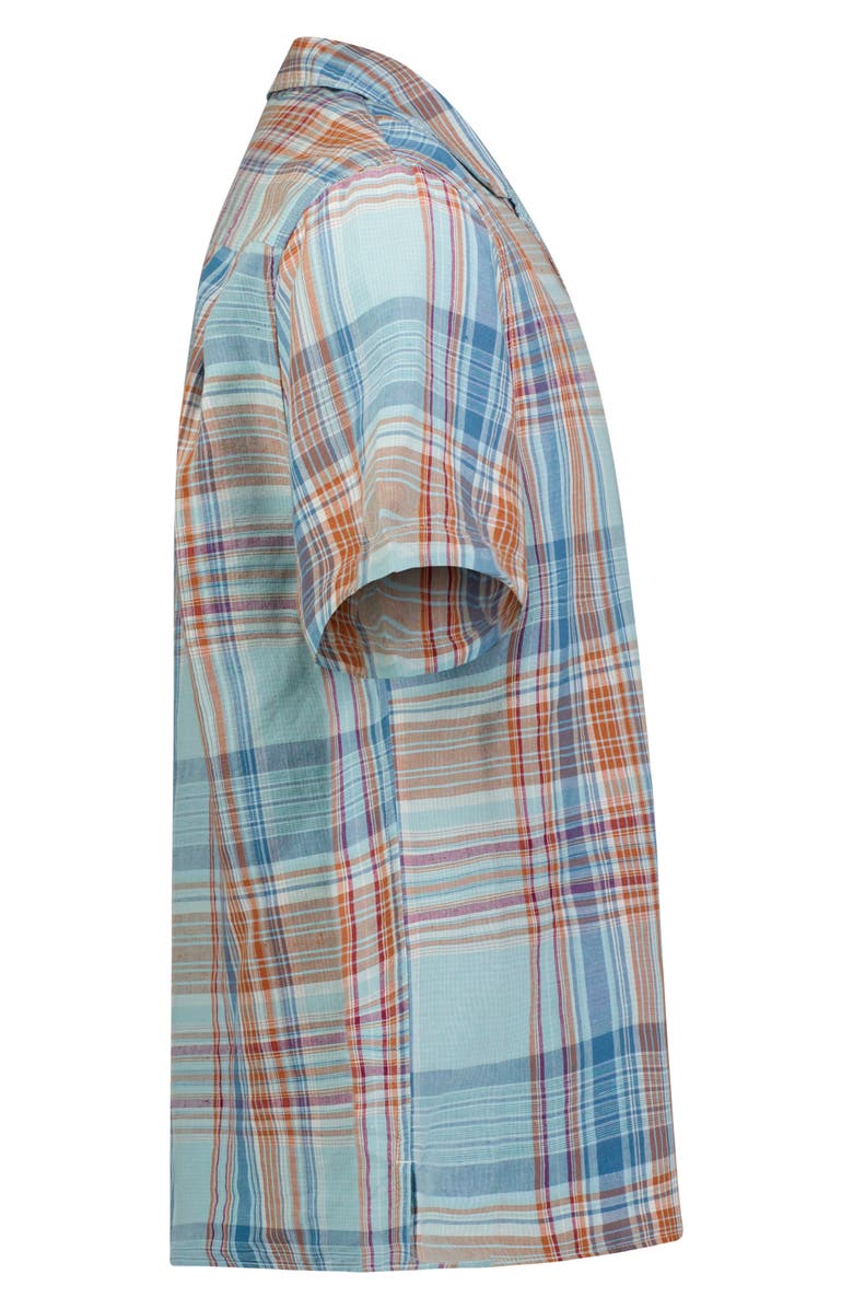 Lucky Brand Plaid Notch Collar Button-Up Shirt, Alternate, color, Blue Multi Plaid