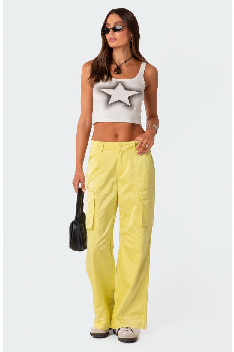 Spray Paint Star Crop Tank Top, Alternate, color, WHITE