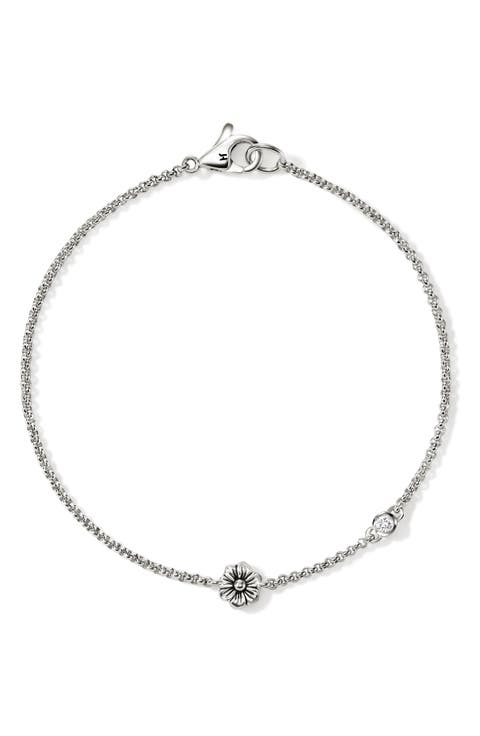 B&F x JH Wildflower Station Bracelet, Sterling Silver, Lab Grown Diamond