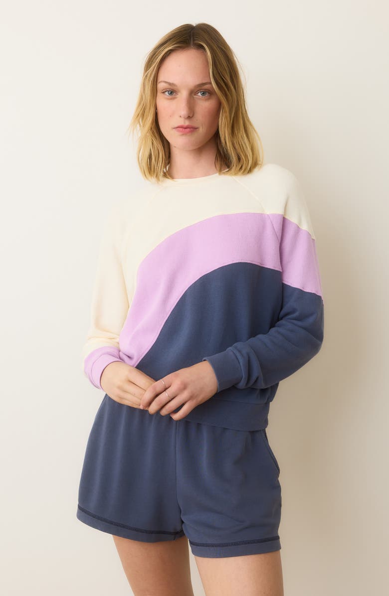 Marine Layer Colorblock Cotton Terry Sweatshirt, Alternate, color,