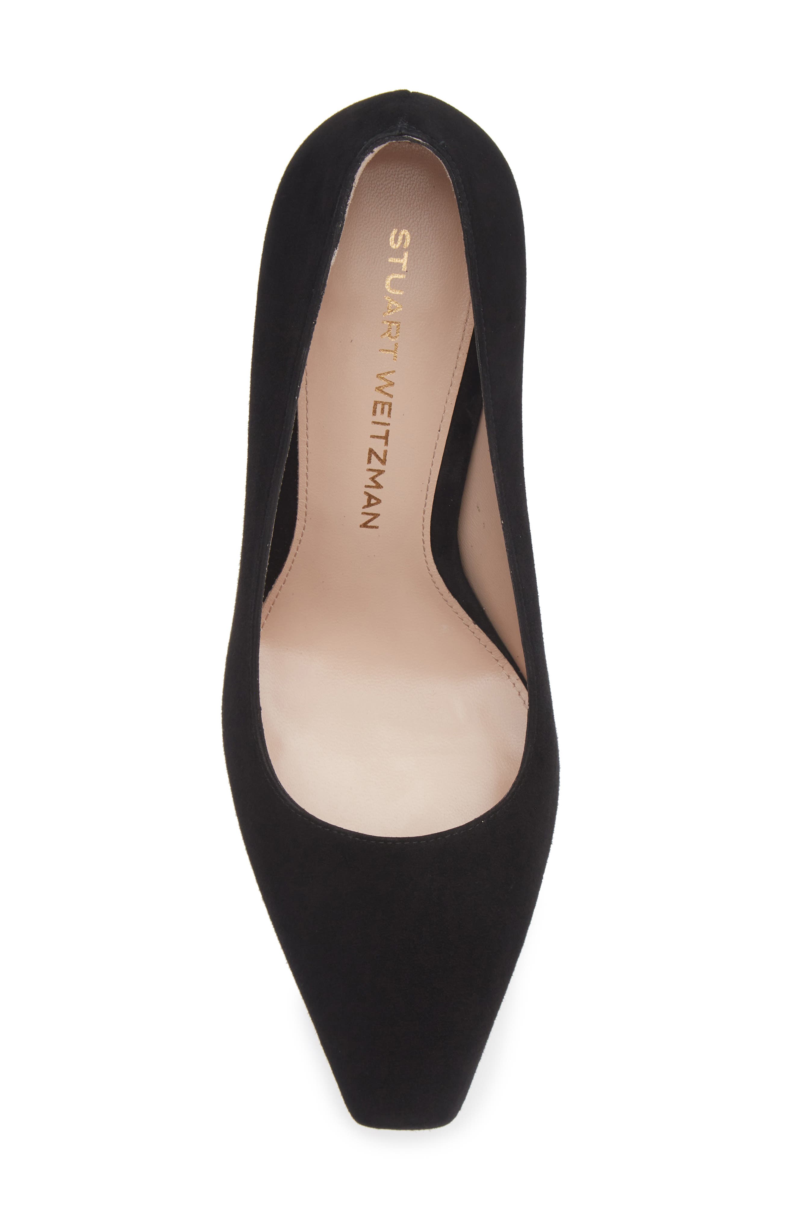 Stassi Croc Embossed Leather Pump, Alternate, color, BLACK SUEDE