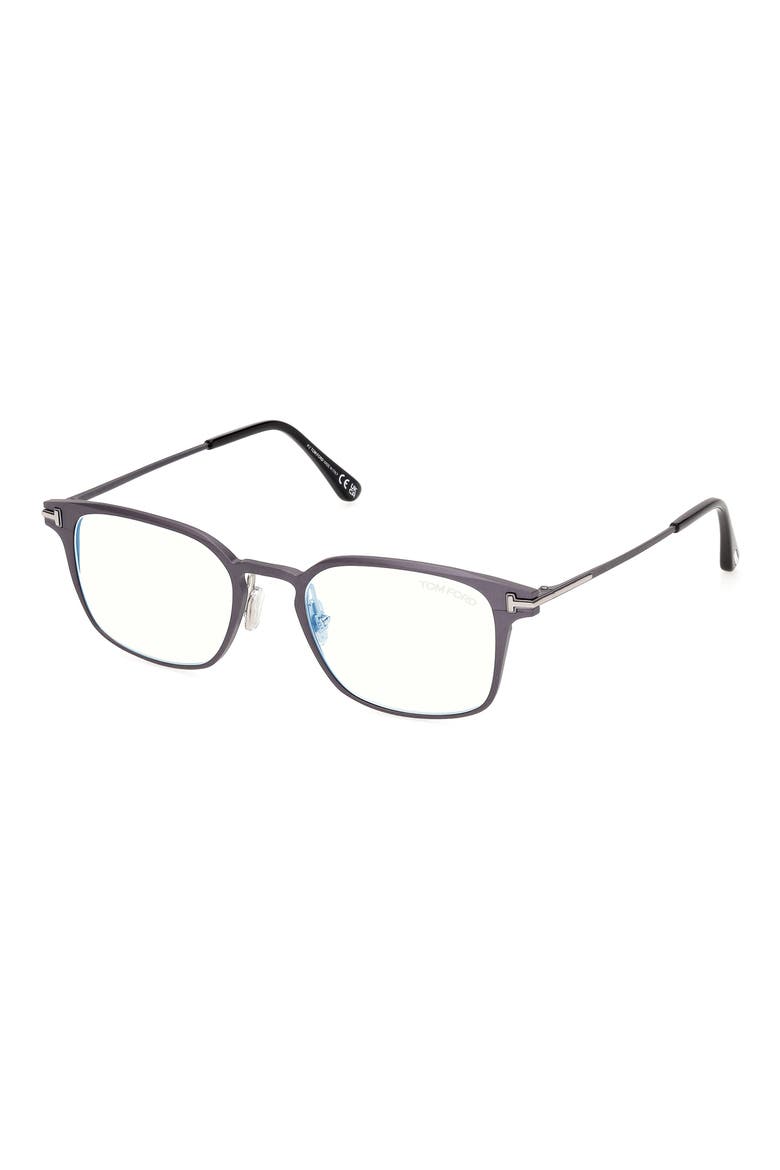 52mm Square Blue Light Blocking Glasses, Alternate, color, METEOR SILK GREY PALLADIUM T