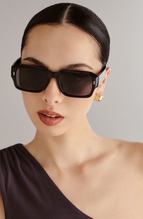 Aire Pluto 53mm Rectangular Sunglasses In Black/smoke Mono Polarized
