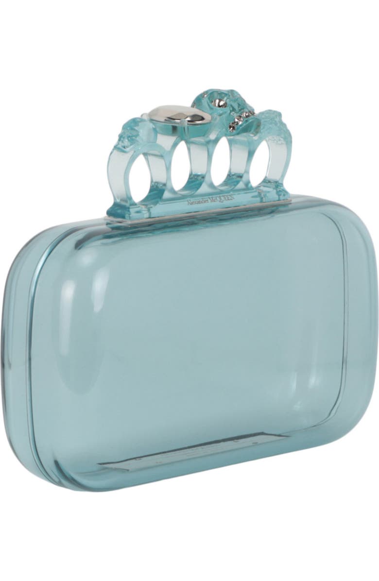 Alexander McQueen Puma Skull Four Ring Clutch, Alternate, color, Pale Blue