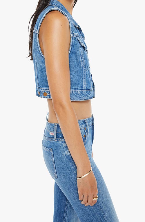 Mother Snacks! The Chiclet Denim Crop Vest In Blue