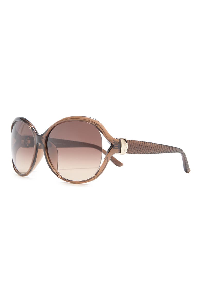 Salvatore Ferragamo 61mm Round Sunglasses, Alternate, color, LITE BROWN