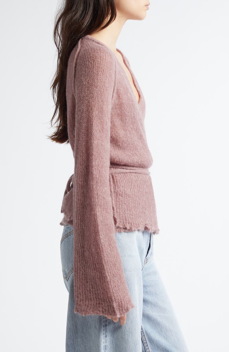 Paolina Russo Blush Mohair & Alpaca Blend Wrap Cardigan, Alternate, color, 