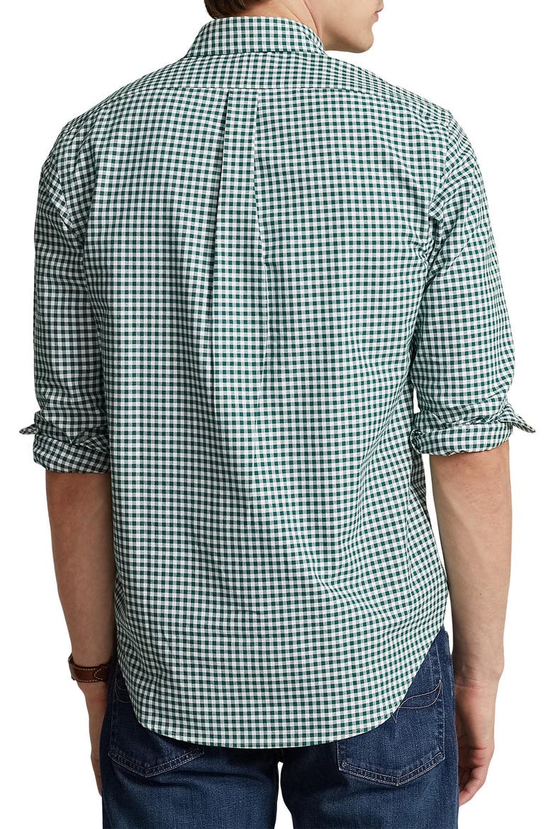 Gingham Button-Down Oxford Shirt, Alternate, color, 4338F PINE/ WHITE