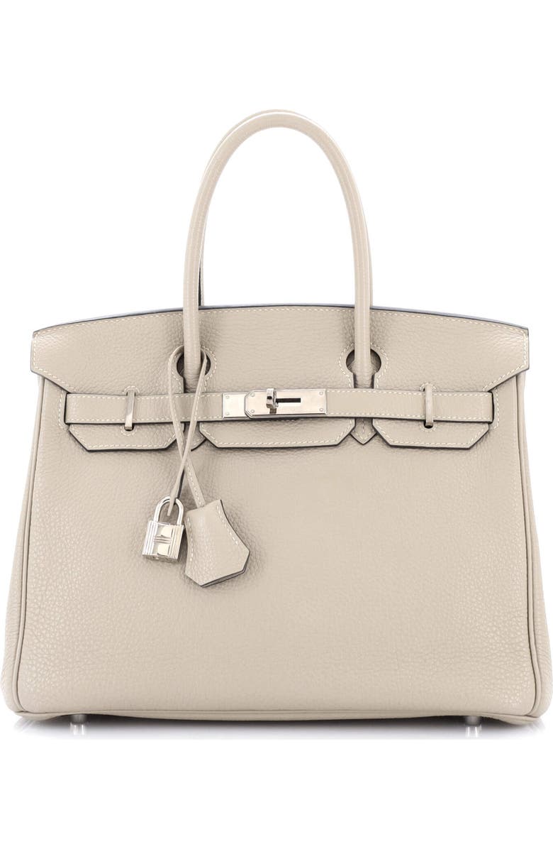 Pre-Owned Hermes Birkin Handbag Grey Togo with Palladium Hardware 30, Main, color, Gris Tourterelle