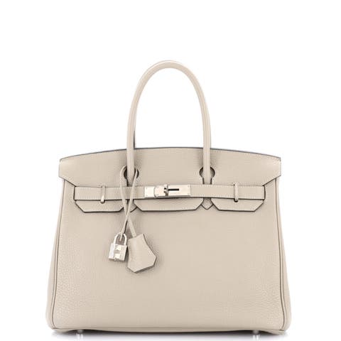 Birkin Handbag Grey Togo with Palladium Hardware 30