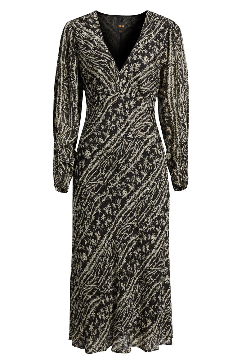 Dilimi Long Sleeve V-Neck Midi Cocktail Dress, Alternate, color, OPEN MISC