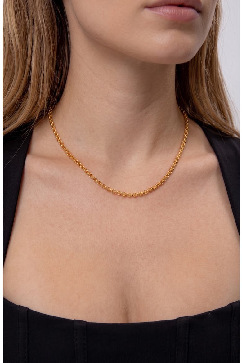 Mini Rolo Chain Necklace In Gold, Alternate, color, Gold