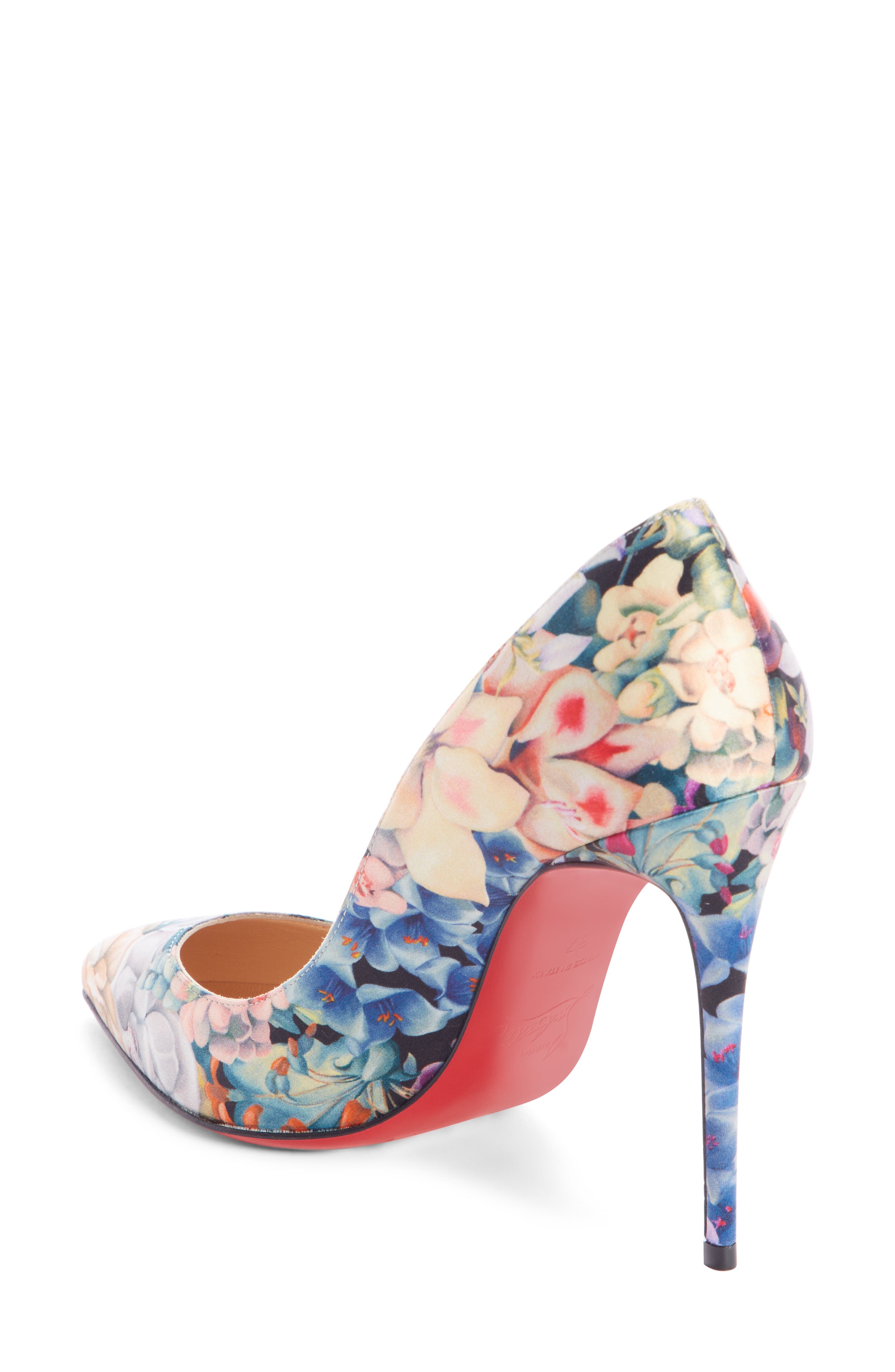 Christian Louboutin Pigalle Follies Floral Silk Pump, Alternate, color, 