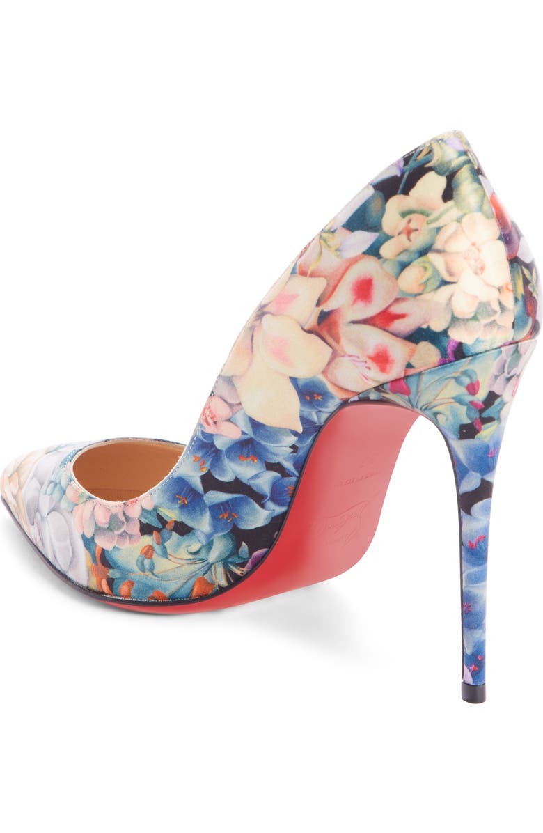 Christian Louboutin Pigalle Follies Floral Silk Pump, Alternate, color,