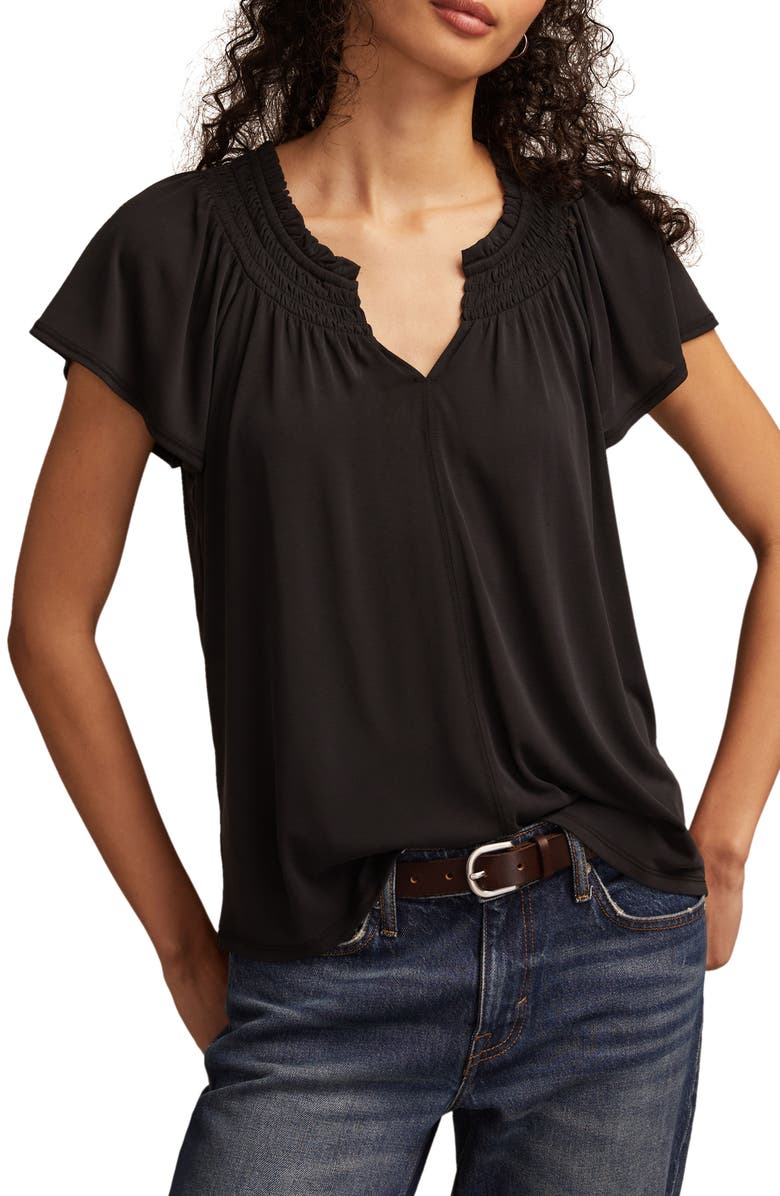 Lucky Brand Sandwash Notch Neck Top, Main, color,