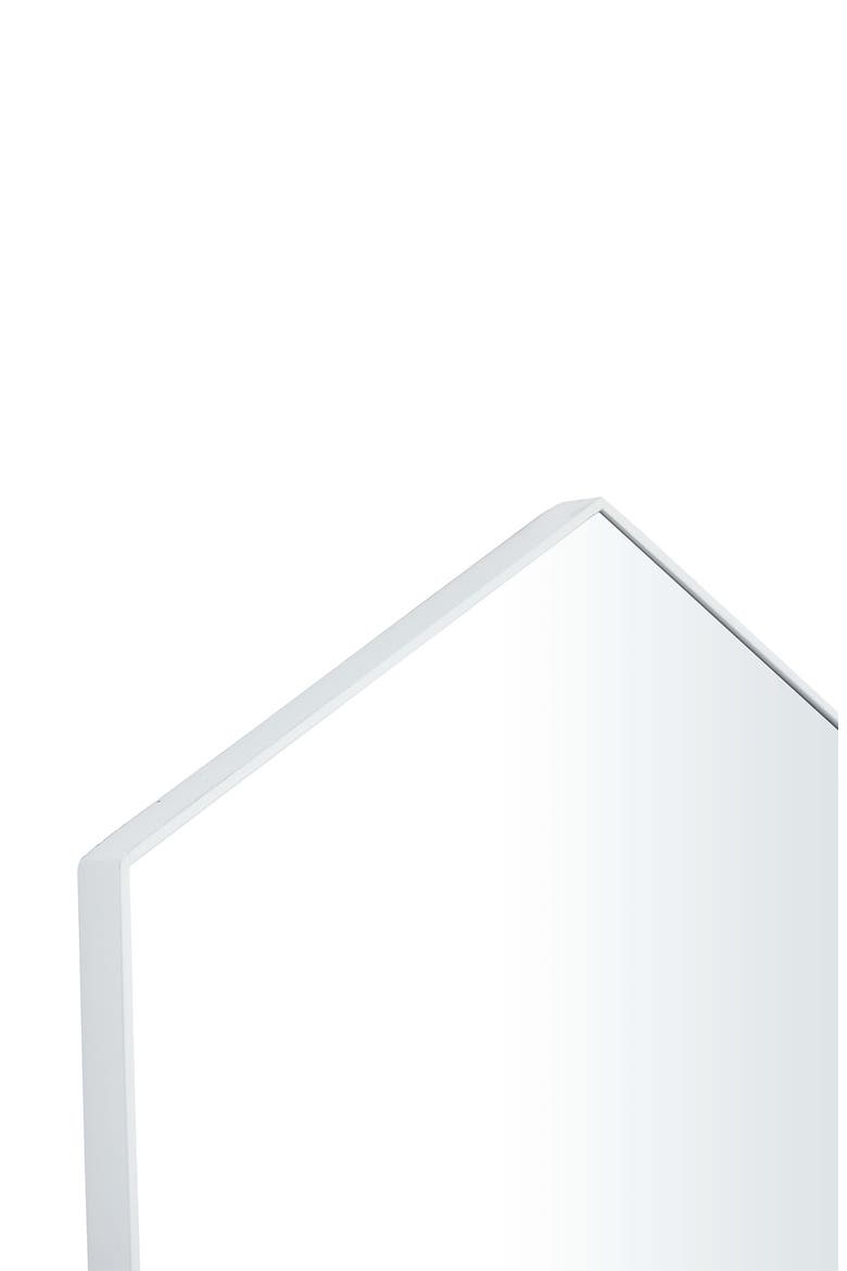 White Wood Hexagon Wall Mirror, Alternate, color, WHITE