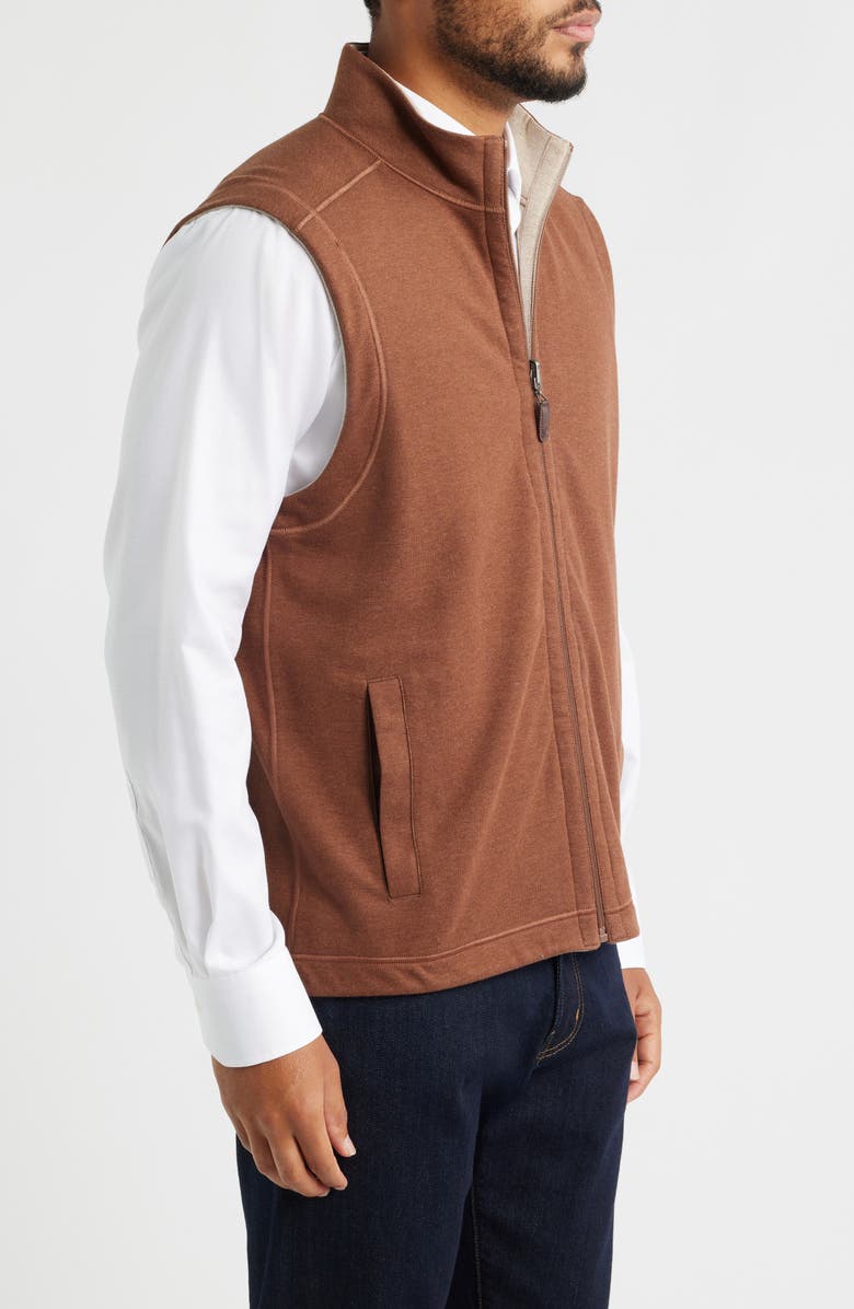 Johnston & Murphy Icon Reversible Knit Cotton Blend Vest, Alternate, color, Rust/ Oatmeal
