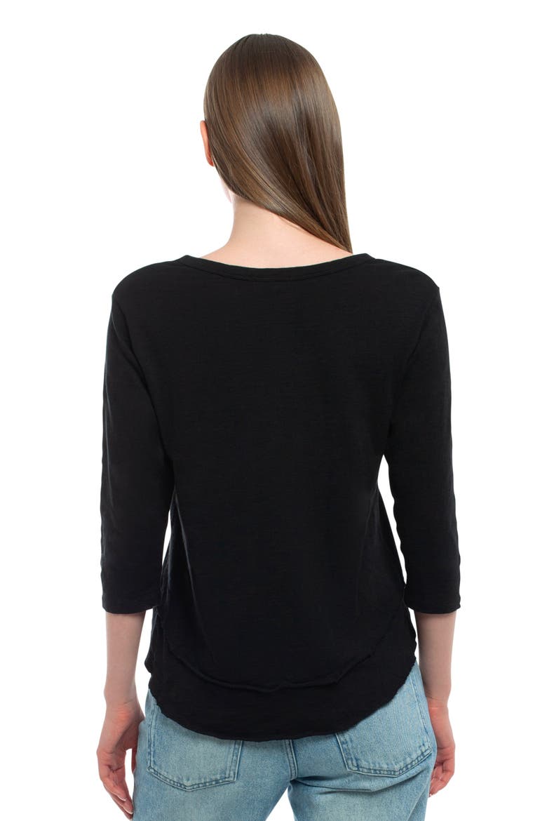 Shrunken Crew 3/4 Sleeve Mock Layer Tee, Alternate, color, Pink a Boo