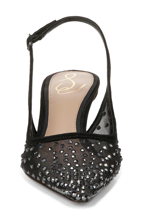 Shop Sam Edelman Bianka Slingback Mesh Pointed Toe Pump In Black Crystal