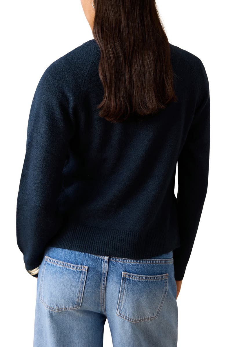 MANGO TEEN Button Detail Crop Sweater, Alternate, color, Navy