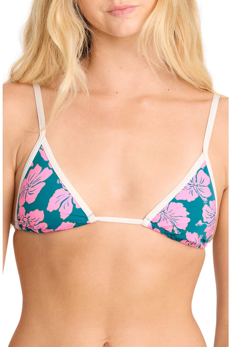 Mahalo Baby Mini Slide Triangle Bikini Top, Main, color, DEEP LAGOON