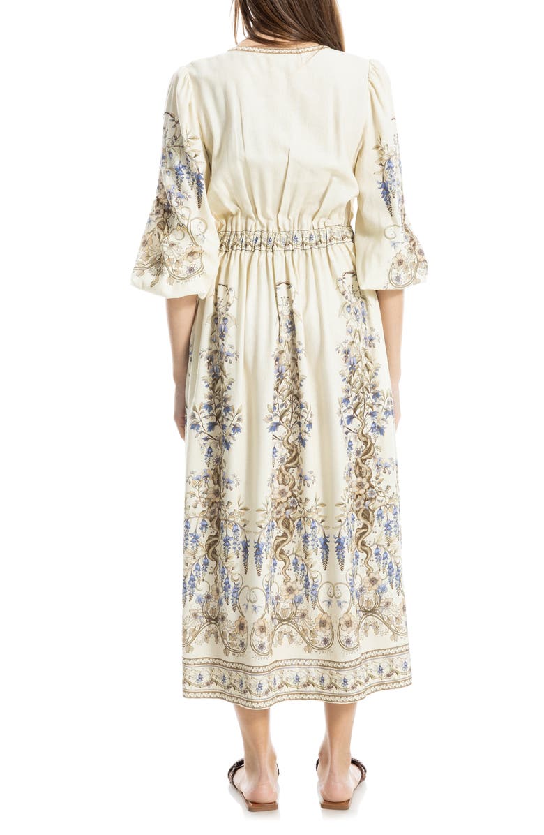 MAX STUDIO Lemon Print Balloon Sleeve Maxi Dress, Alternate, color, 