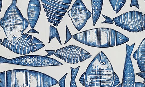 Vietri Isola Glass Round Platter In Blue