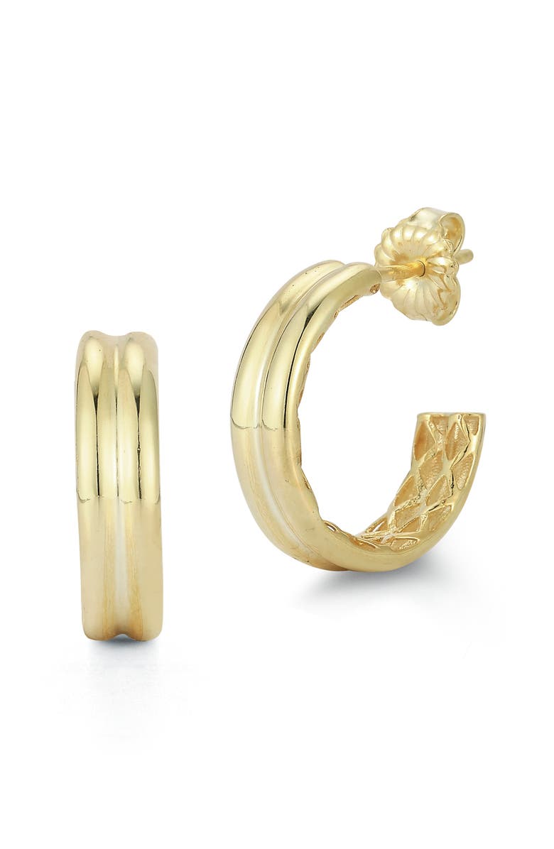 CHLOE AND MADISON Double Row Hoop Earrings, Main, color, Gold