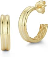 CHLOE AND MADISON Double Row Hoop Earrings