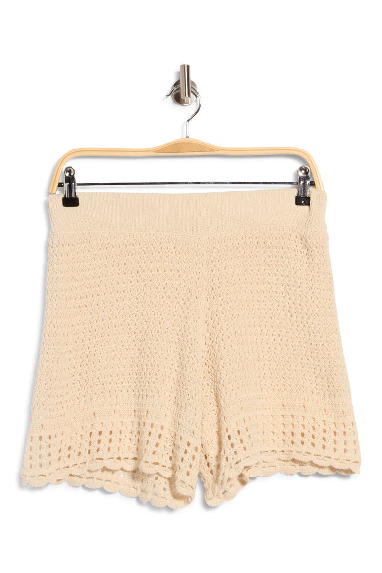 Khloe High Waist Pointelle Shorts, Main, color, IVORY