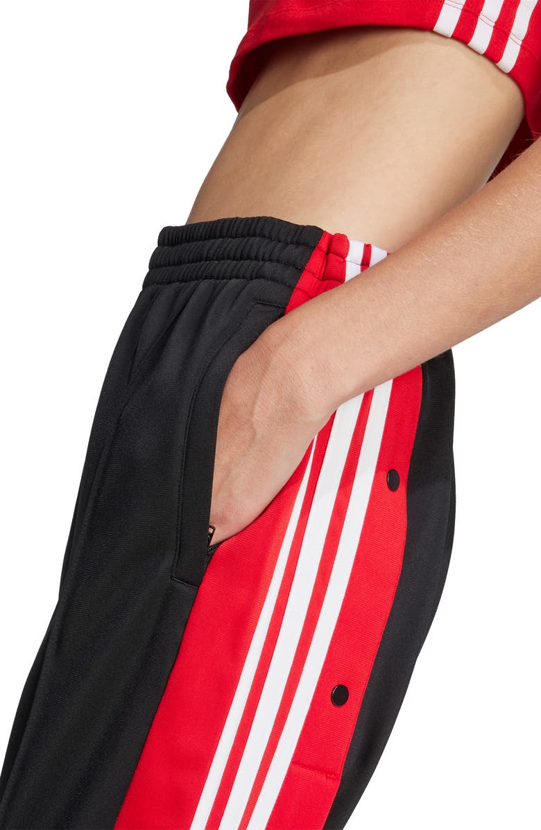adidas Adibreak Recycled Polyester Track Pants, Alternate, color, Black/ Better Scarlet