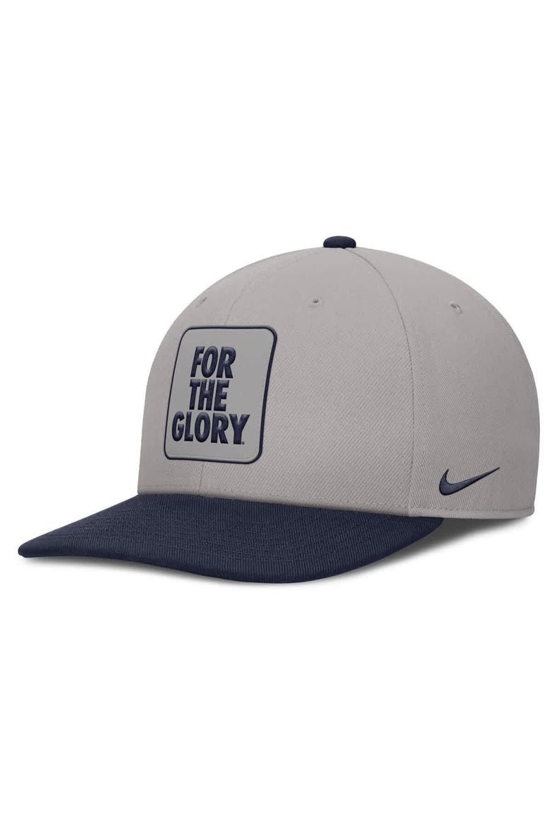 Men's Nike Gray/Navy Penn State Nittany Lions 2025 Sideline Campus Pro Local Snapback Hat, Main, color, Gray