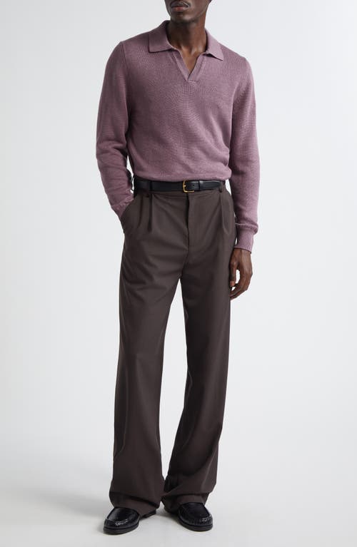 De Bonne Facture Wide-leg Pleated Super 130s Wool Trousers In Bark Brown