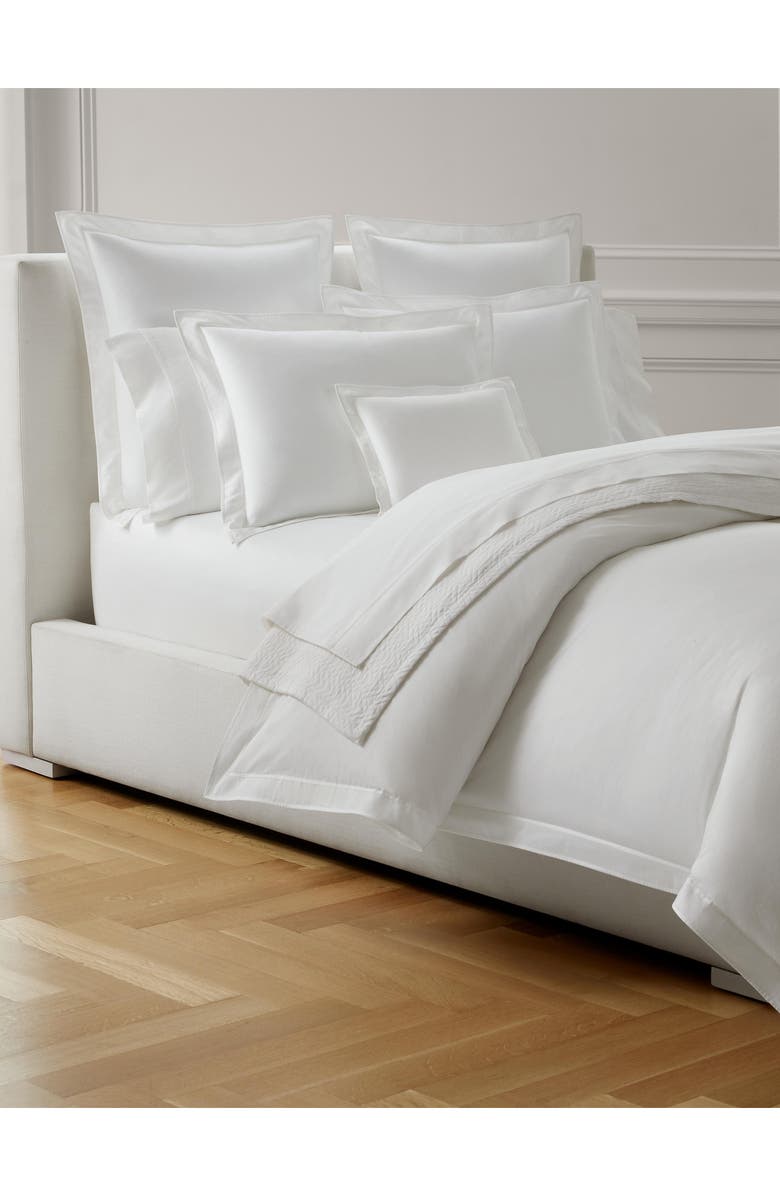 Lauren Ralph Lauren Spencer Border Sateen Duvet Cover, Alternate, color, White And White