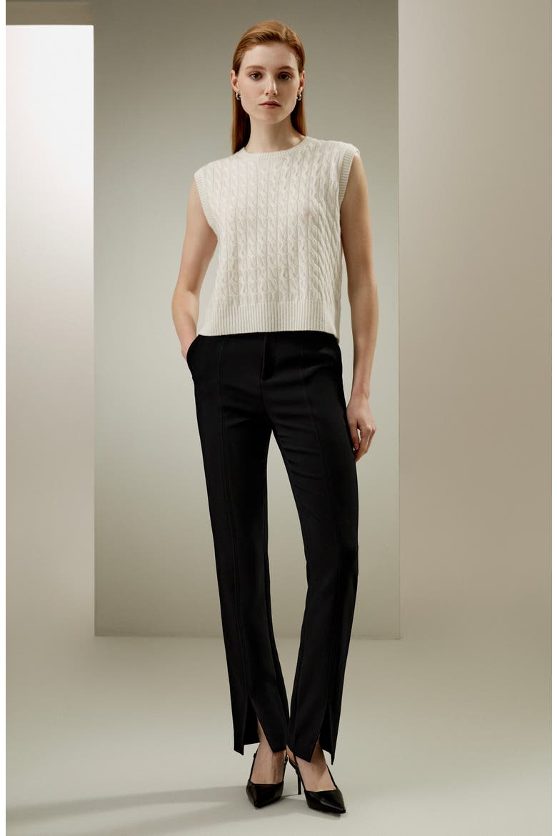 Women's Baby Cashmere Sweater Vest, Alternate, color, White