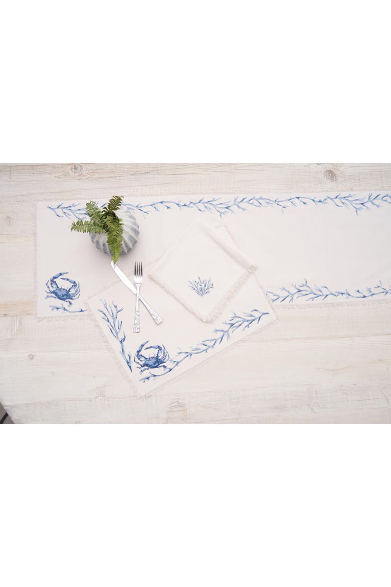 Blue Coral Bay Table Runner 14" x 72", Alternate, color, Beige
