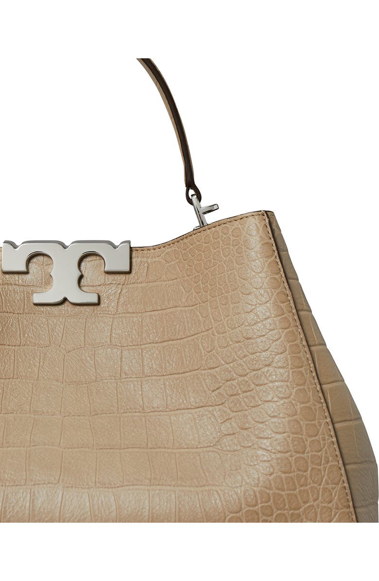 Tory Burch Eleanor Soft Embossed Leather Satchel, Alternate, color, Light Hickory