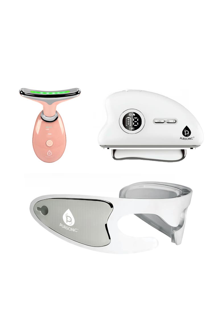 7-in-1 Sculpting Wand & LED Eye Mask & LED Gua Sha, Main, color, White