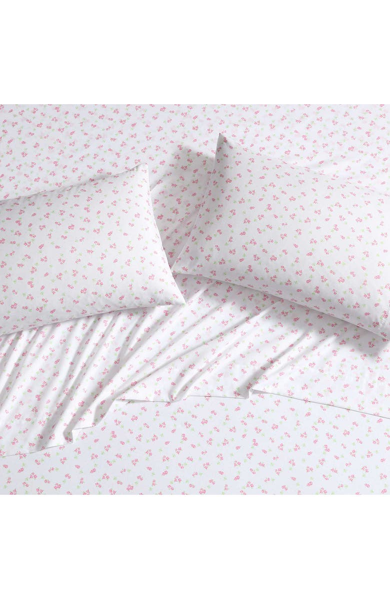 Laura Ashley Busy Bee Microfiber Sheet Set, Alternate, color, Lt-Pastel Pink