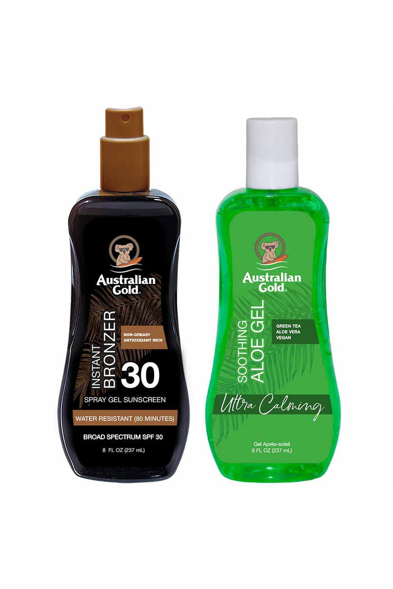SPF 30 Spray Gel Bronzer Soothing Aloe Bundle, Alternate, color, None