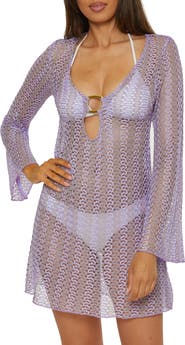 Becca Golden Beach Long Sleeve Lace Cover-Up Tunic