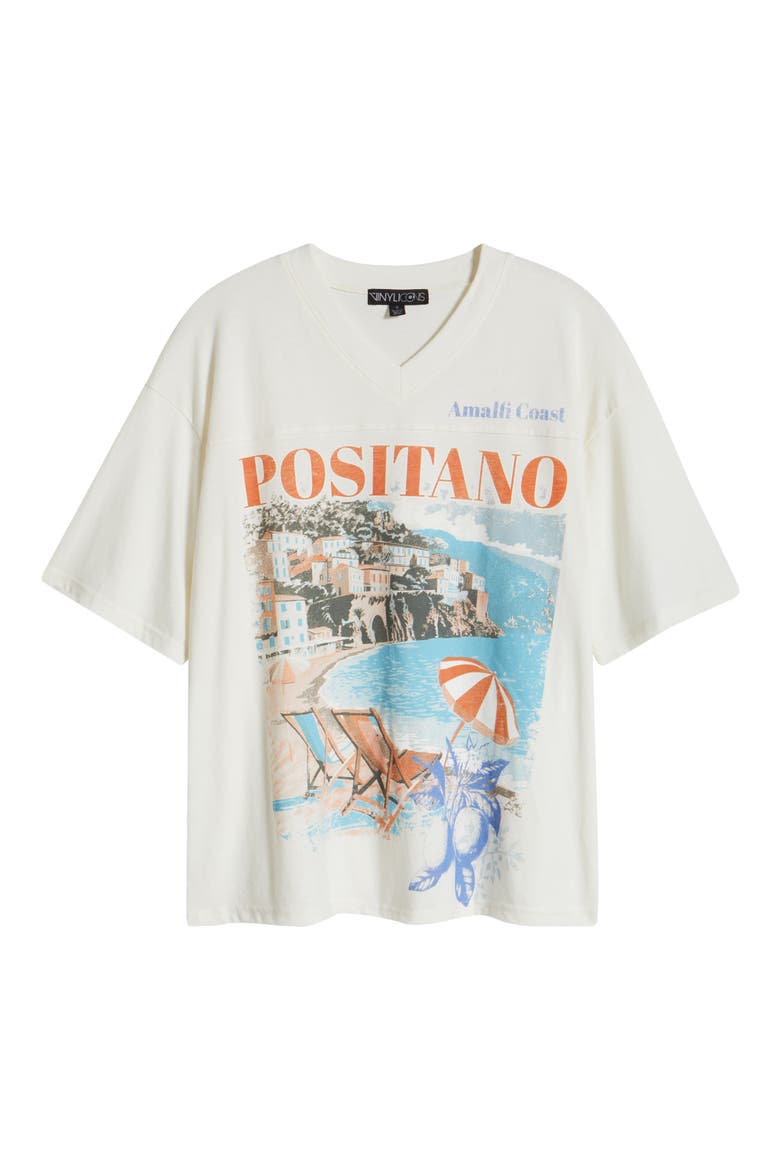Positano V-Neck Graphic T-Shirt, Alternate, color, MARSHMALLOW