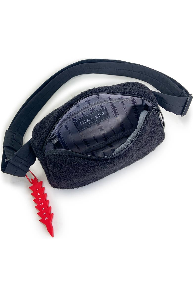 Thacker Emery Faux Shearling Belt Bag, Alternate, color, Black