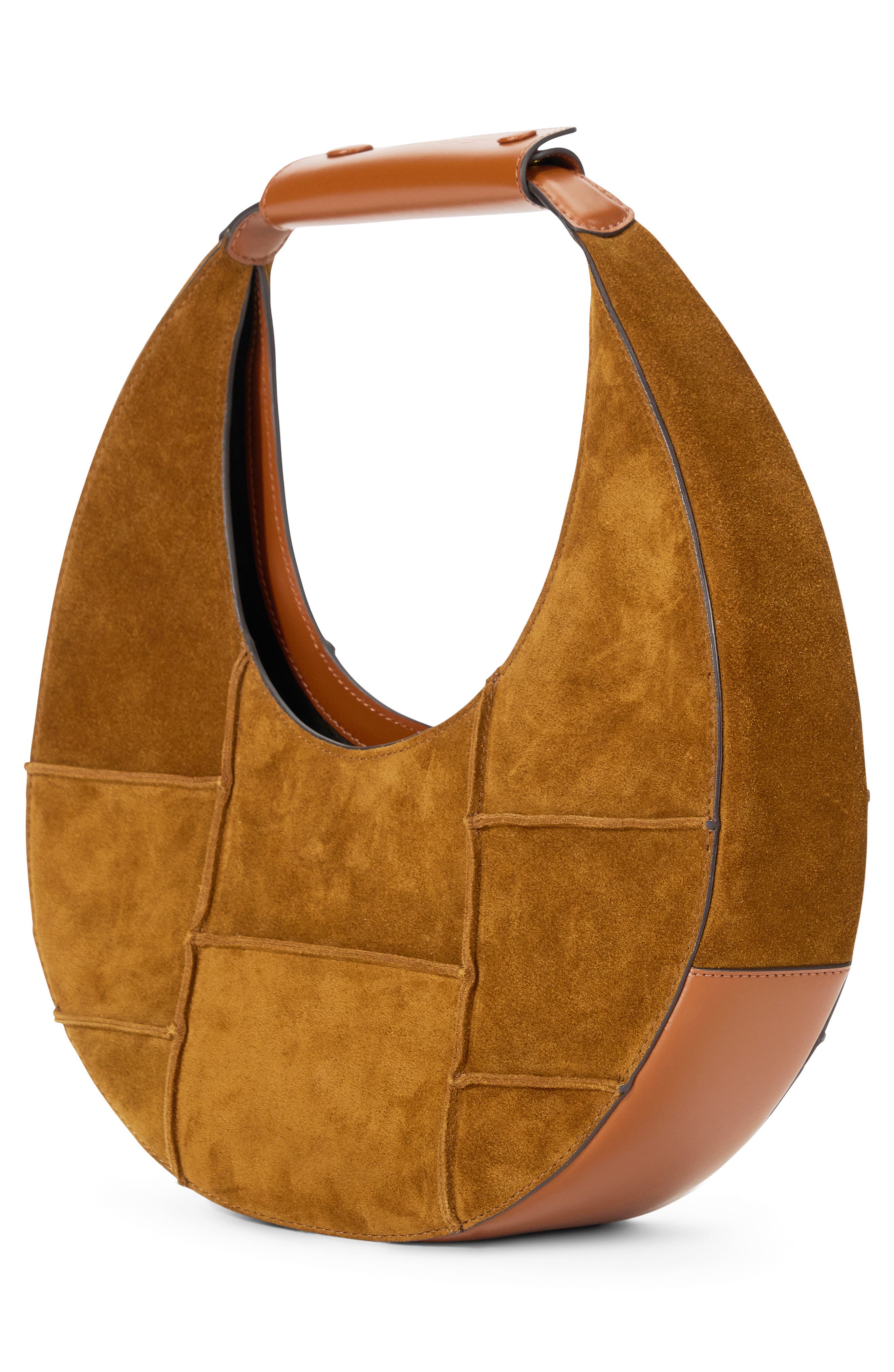 STAUD Moon Leather Top Handle Tote, Alternate, color, Tan