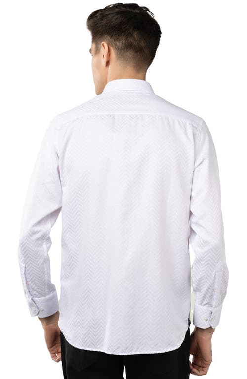 Luchiano Visconti Jacquard Tetris Box Shirt In White