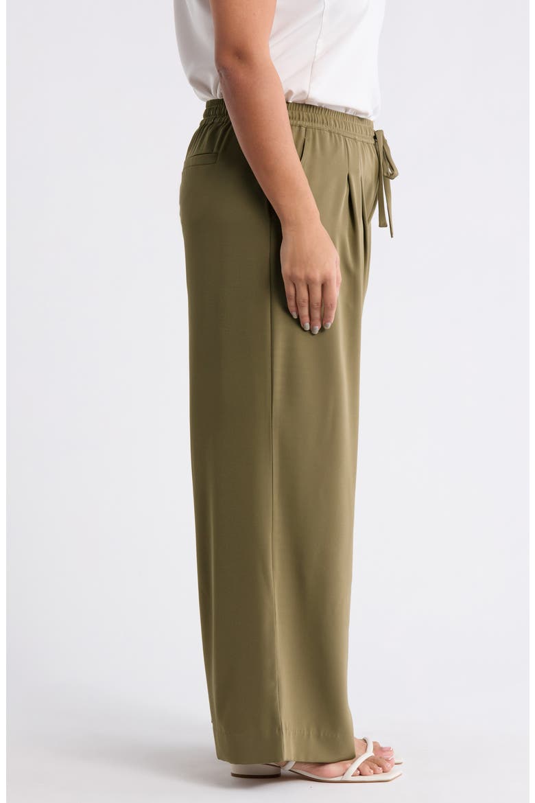 Mae Pleated Drawstring Pants, Alternate, color, OLIVE LEAF